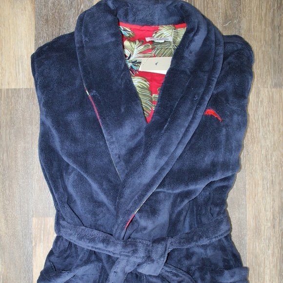 NWT MEN'S TOMMY BAHAMA PLUSH BATH ROBE S/M - Picture 4 of 9